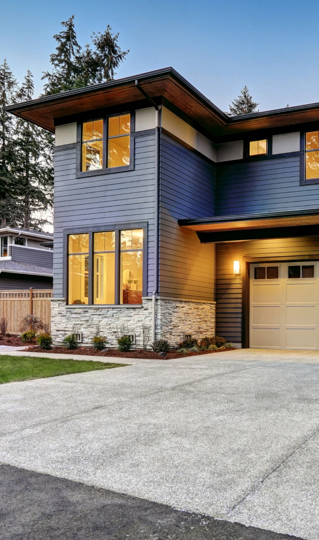 Stylish residential building facade