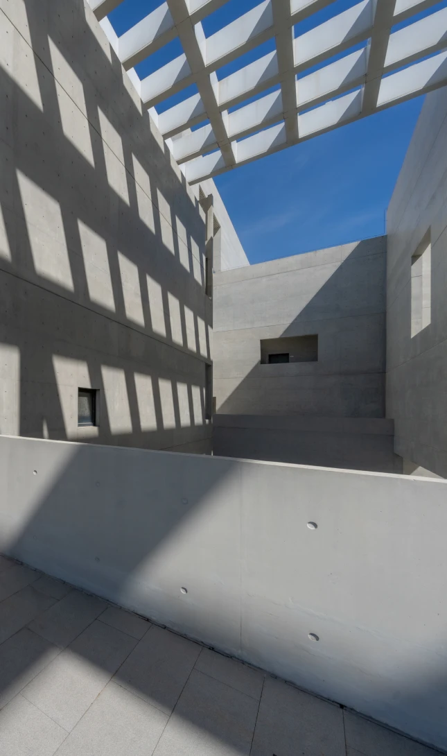 Modern concrete architecture with shadows